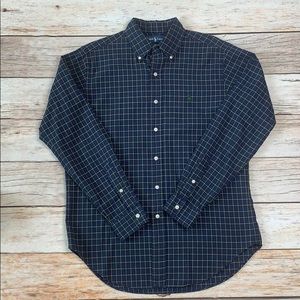 Ralph Lauren Navy and Yellow Plaid Casual Button Down Shirt